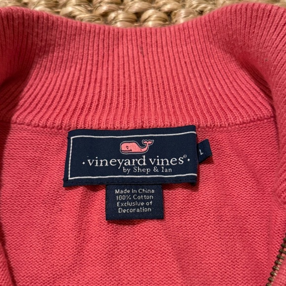 Vineyard Vines by Shep and Ian coral pink men’s half zip pullover size large - Picture 7 of 8